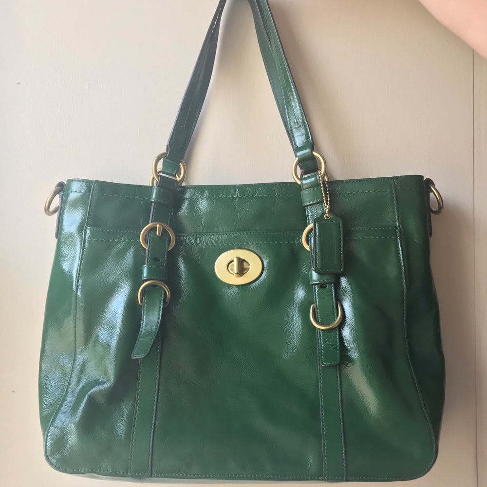 vintage green authentic COACH purse